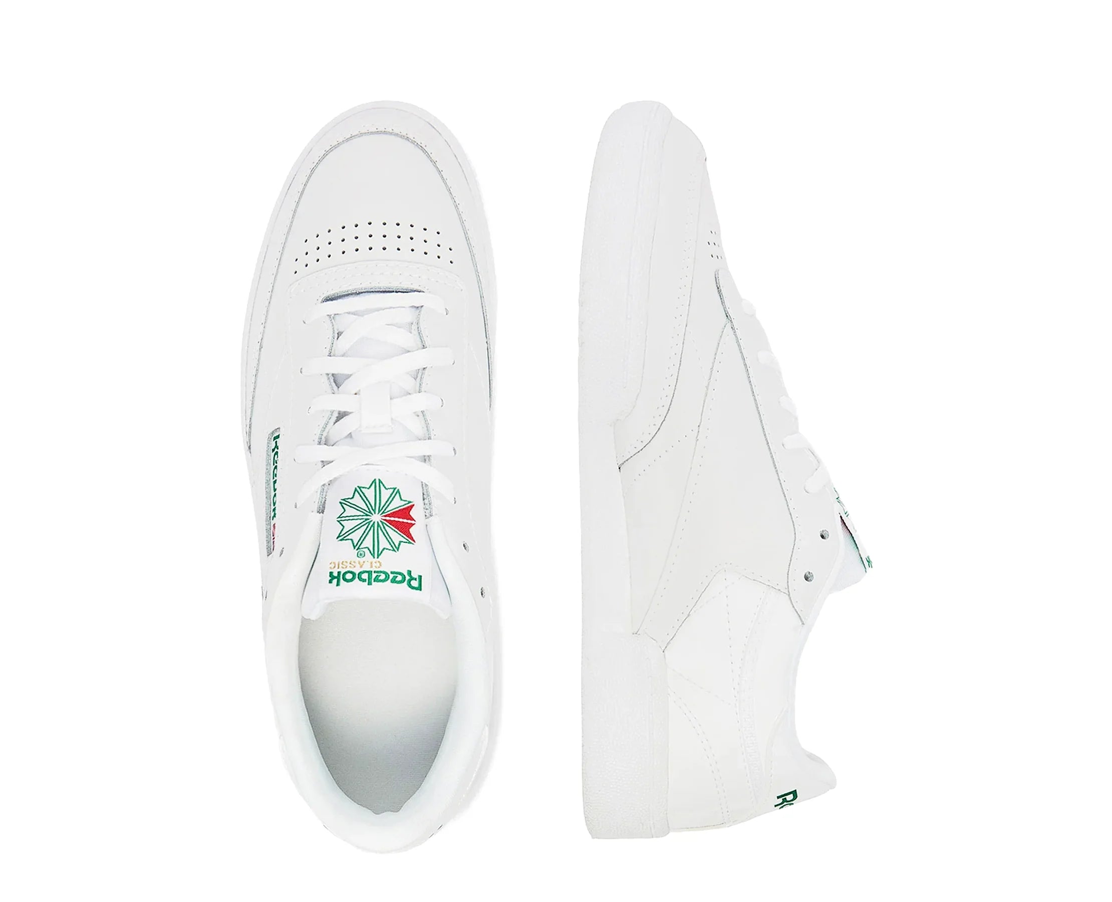 Sapatilhas Reebok Club C Branco/Verde — vista de topo | 100047776