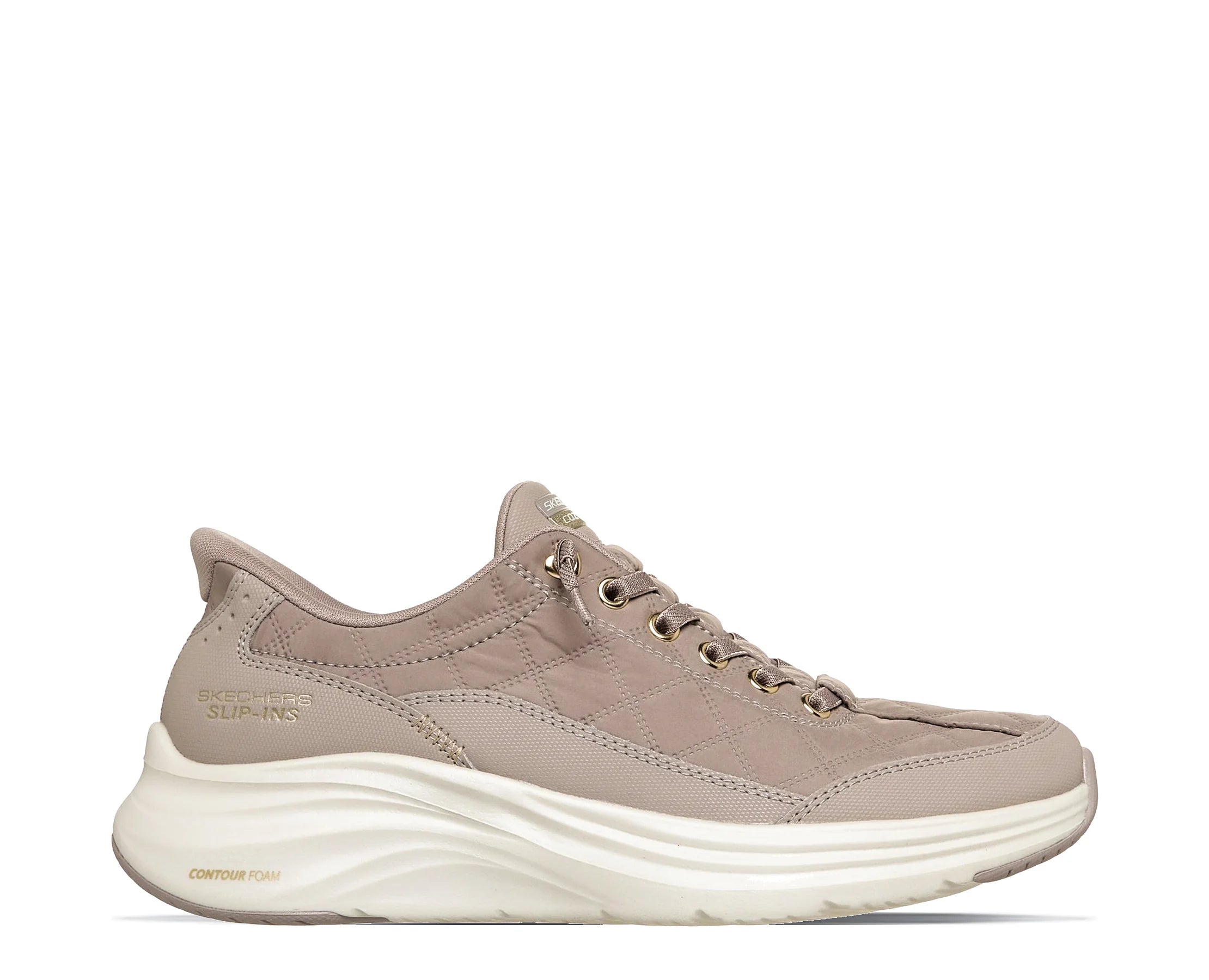 Sapatilhas Skechers Contour Foam Bege — perfil exterior | 150413-TPE