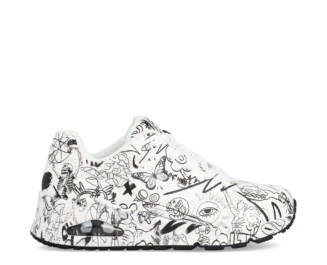 Skechers Uno Process Sketch BR/PR - 177972-WBK-117