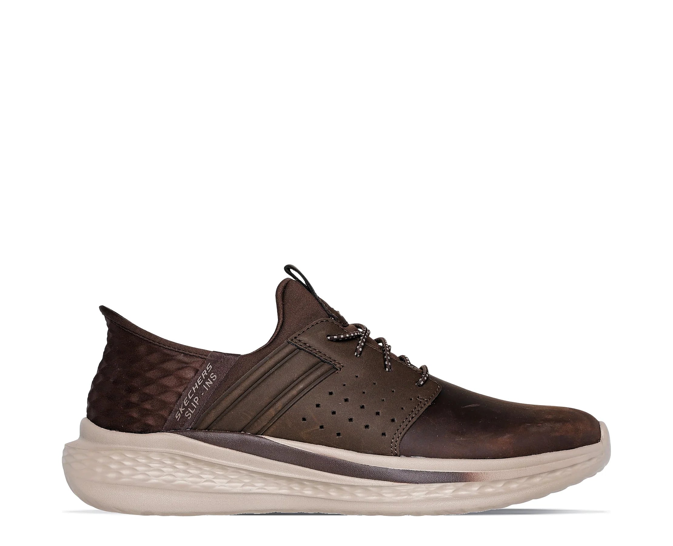 Sapatilhas Skechers Slade Castanho — perfil exterior | 210828-COC