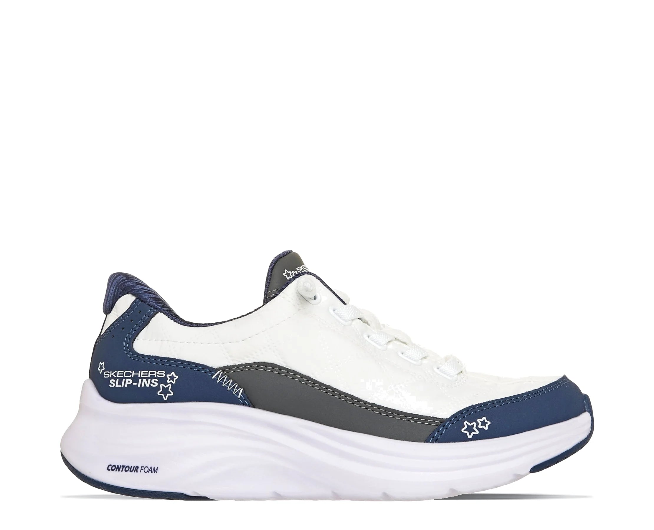 Sapatilhas Skechers Contour Foam Branco — perfil exterior | 303949L-WNV