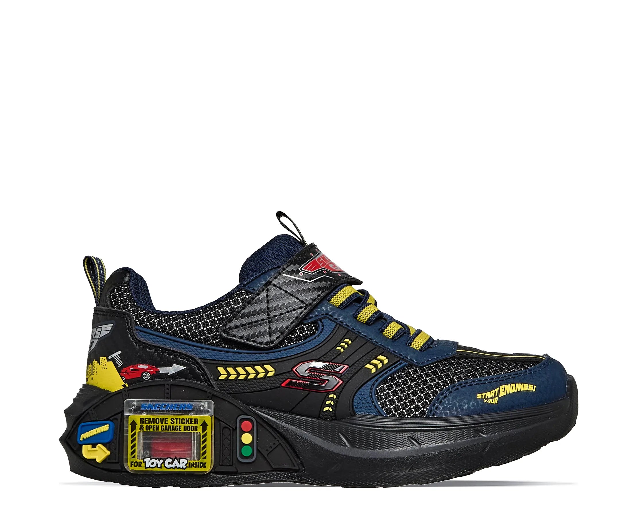 Sapatilhas Skechers Garage Preto — perfil exterior | 402150L-BKNV