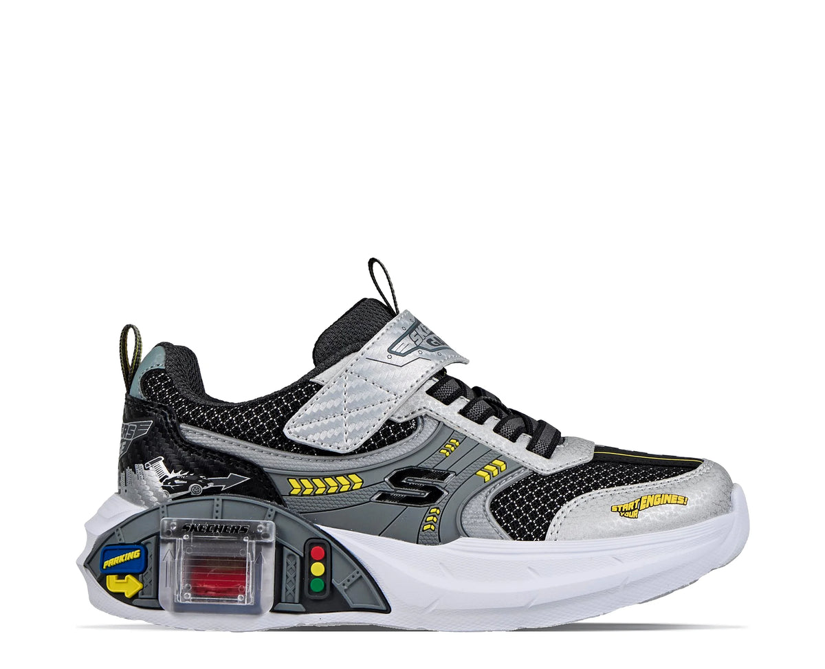 Sapatilhas Skechers Garage Preto — perfil exterior | 402150L-SLBK