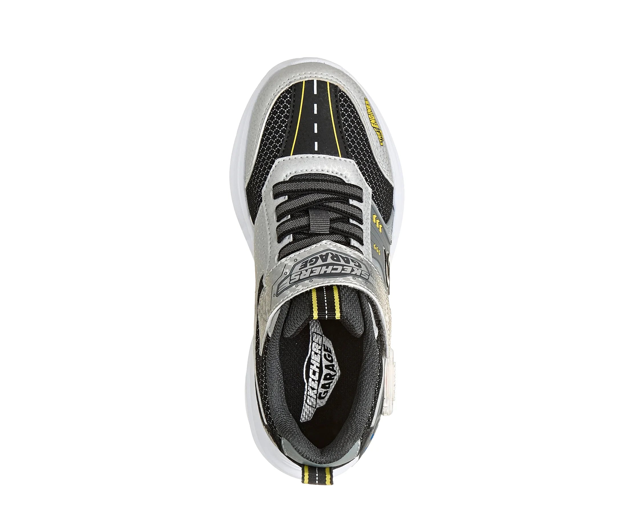 Sapatilhas Skechers Garage Preto — vista de topo | 402150L-SLBK