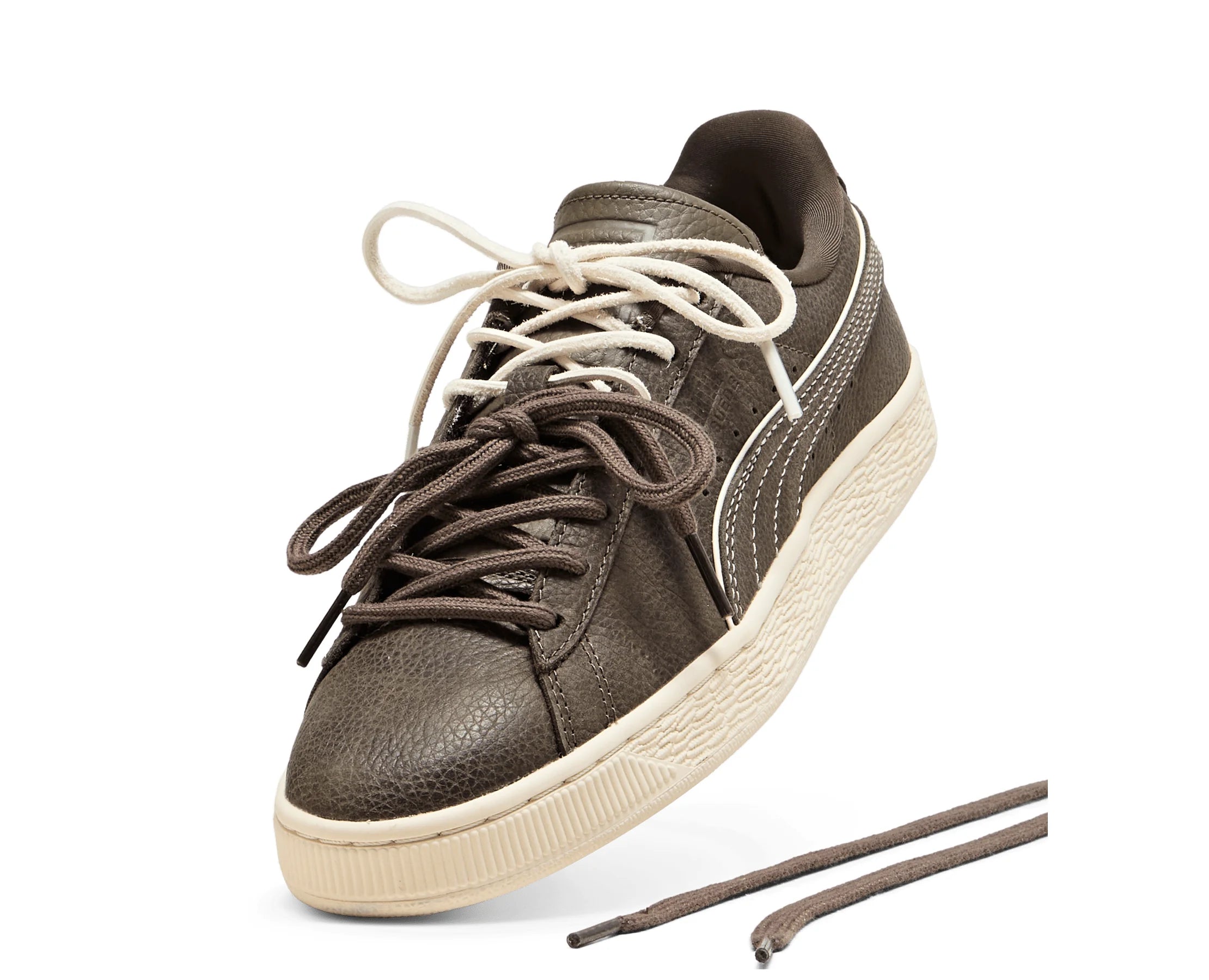 Sapatilhas Puma Suede Bloom Dress-up Castanho — detalhe | 409002-02