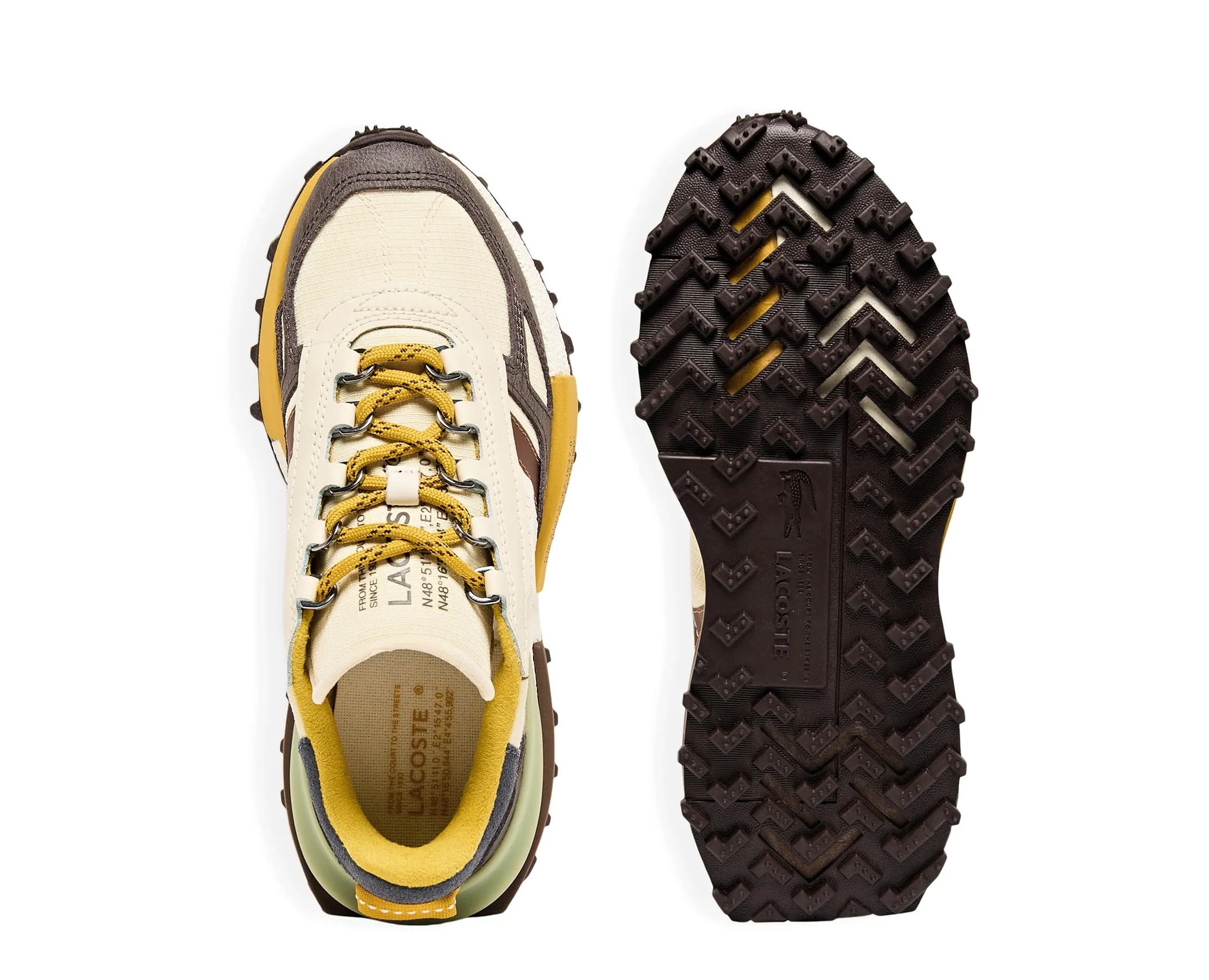 Sapatilhas Lacoste Elite Active 2264 Bege — vista de topo | 52SFA0141-2F5
