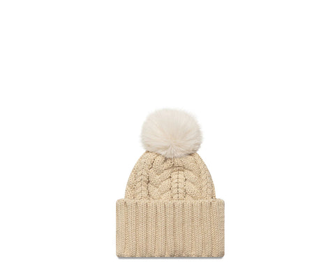 New Era Cable Knit Beanie New York Yankees Light Beige BJ - 60691156E-76
