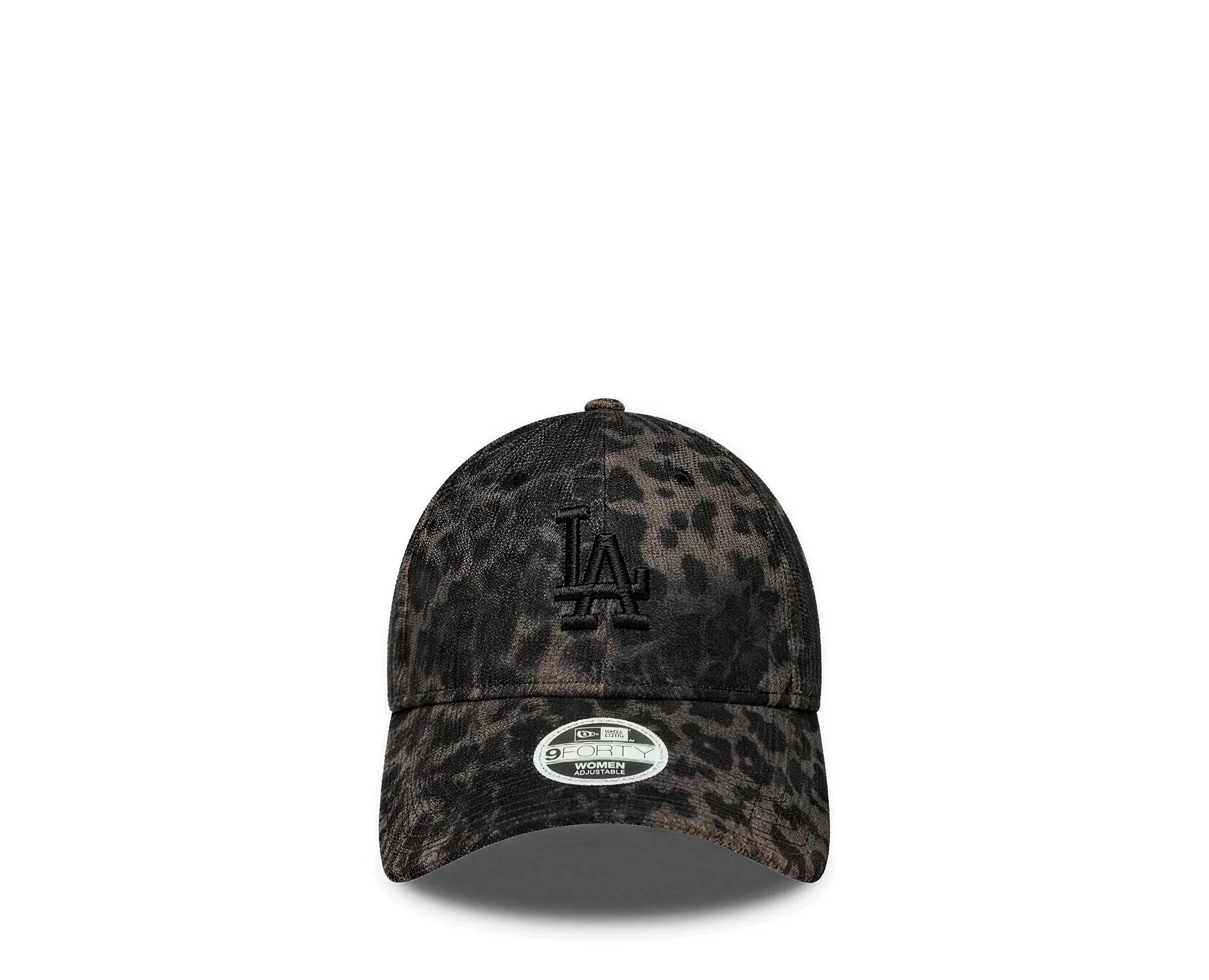 Sapatilhas New Era Female Cosy Leopard 9Forty LA Dodgers Preto — frente | 60915728E