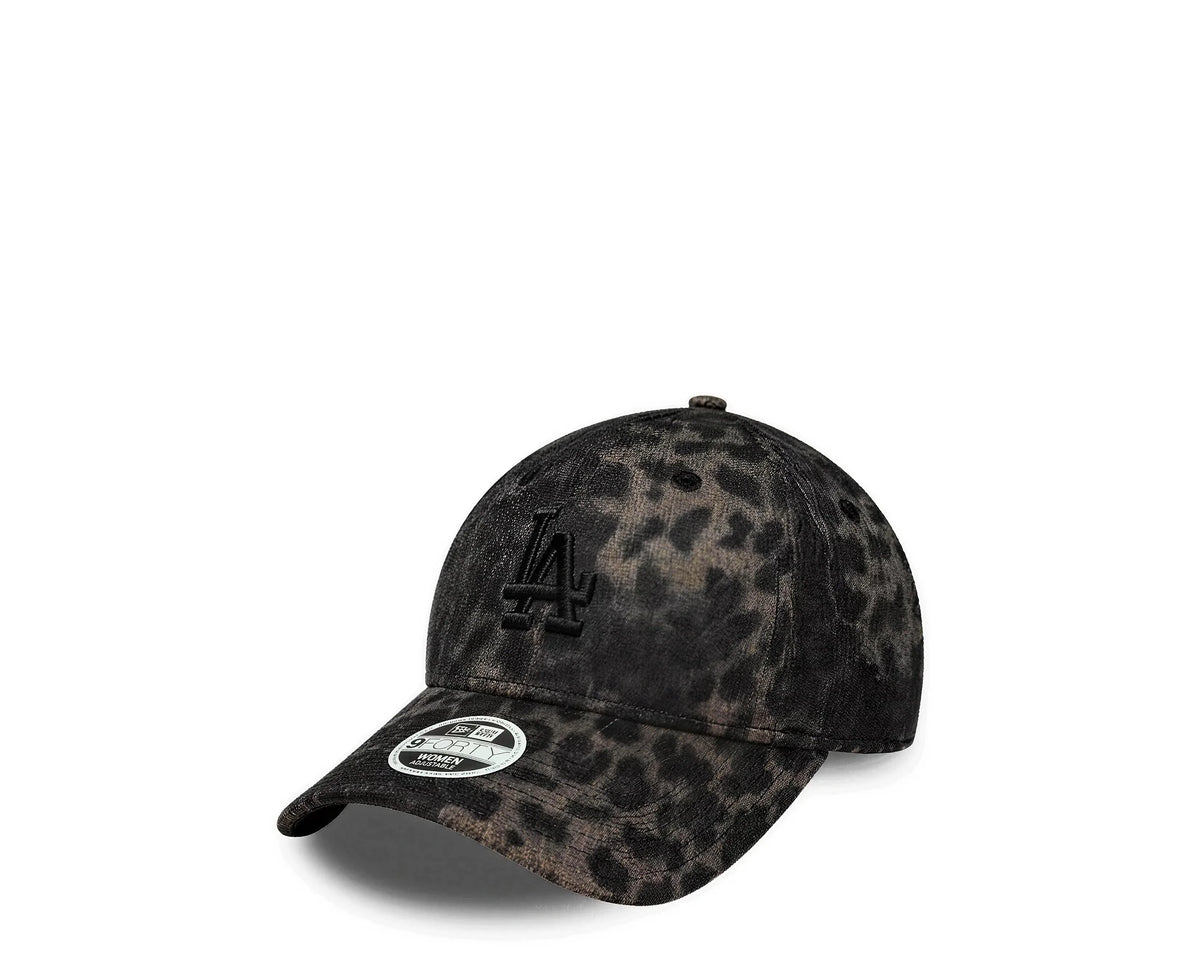 Sapatilhas New Era Female Cosy Leopard 9Forty LA Dodgers Preto — frente | 60915728E