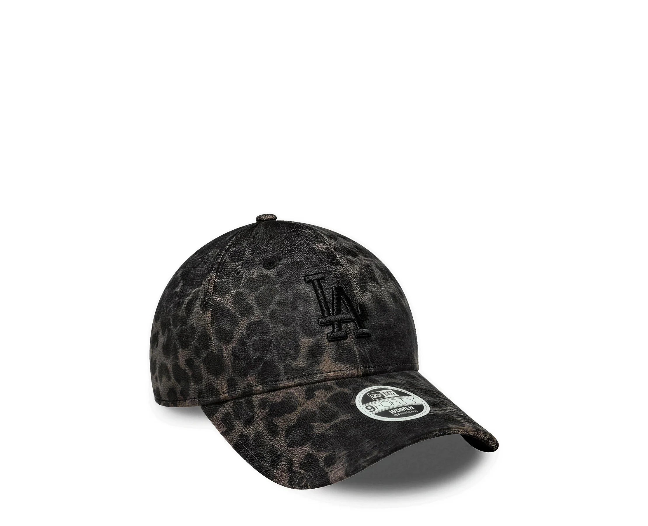 Sapatilhas New Era Female Cosy Leopard 9Forty LA Dodgers Preto — frente | 60915728E