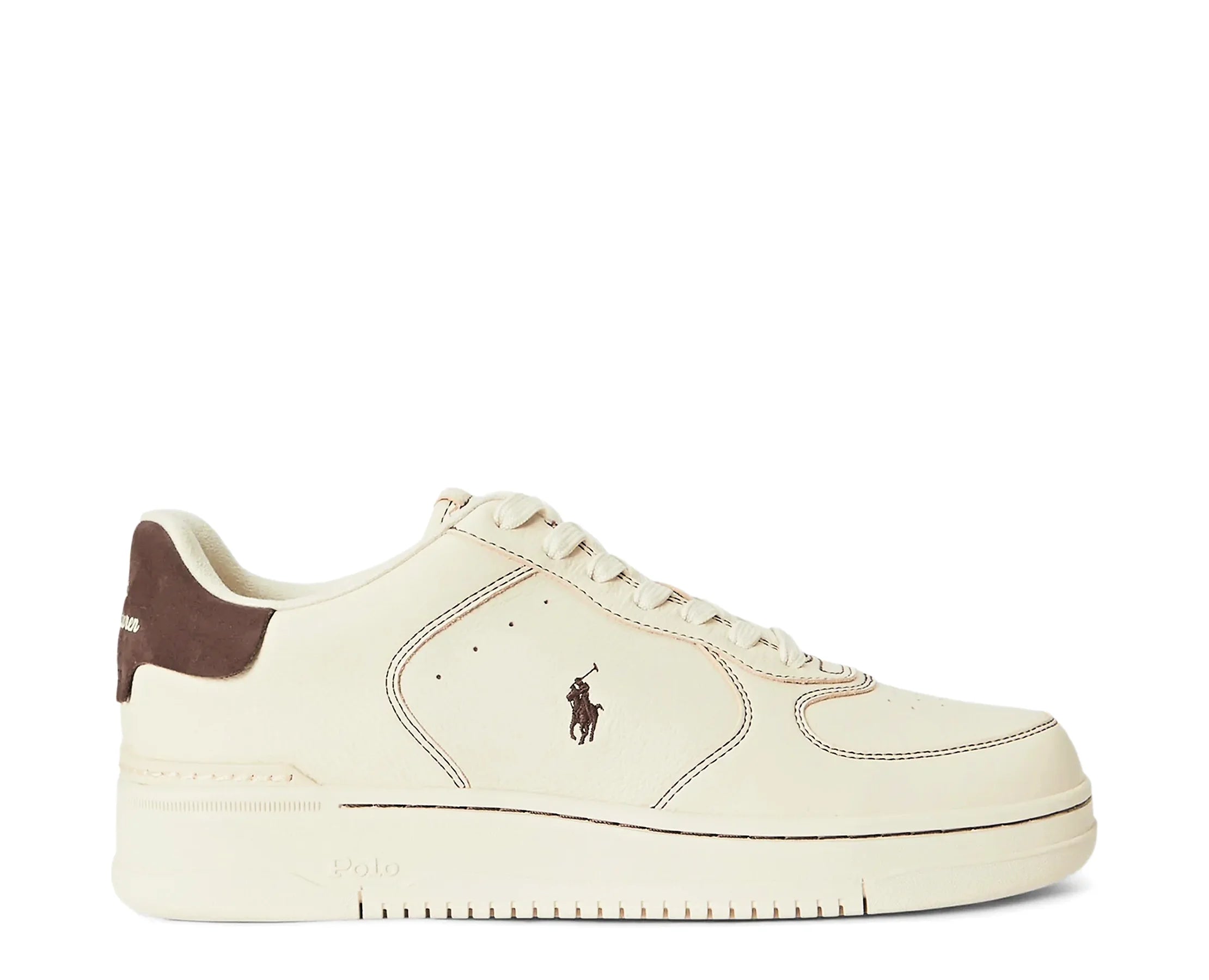 Sapatilhas Ralph Lauren Masters Court Bege — perfil exterior | 809P15490002