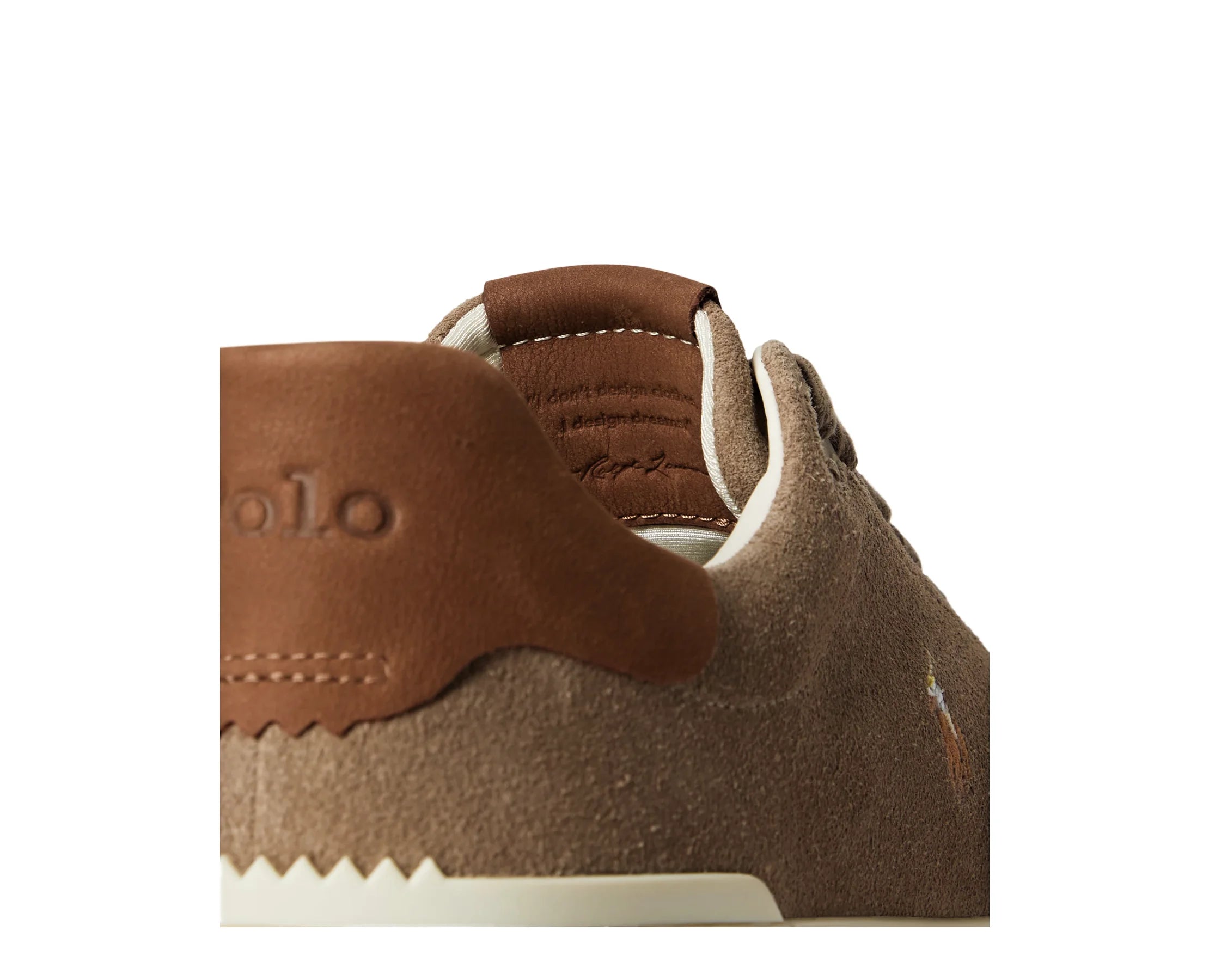 Sapatilhas Ralph Lauren RLite Court Castanho — detalhe | 809P15729002