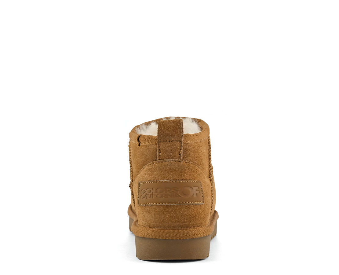 Colors of California Suede Short Sheepskin Boot Tan CAMEL - HC_SHEAR02_TAN-134