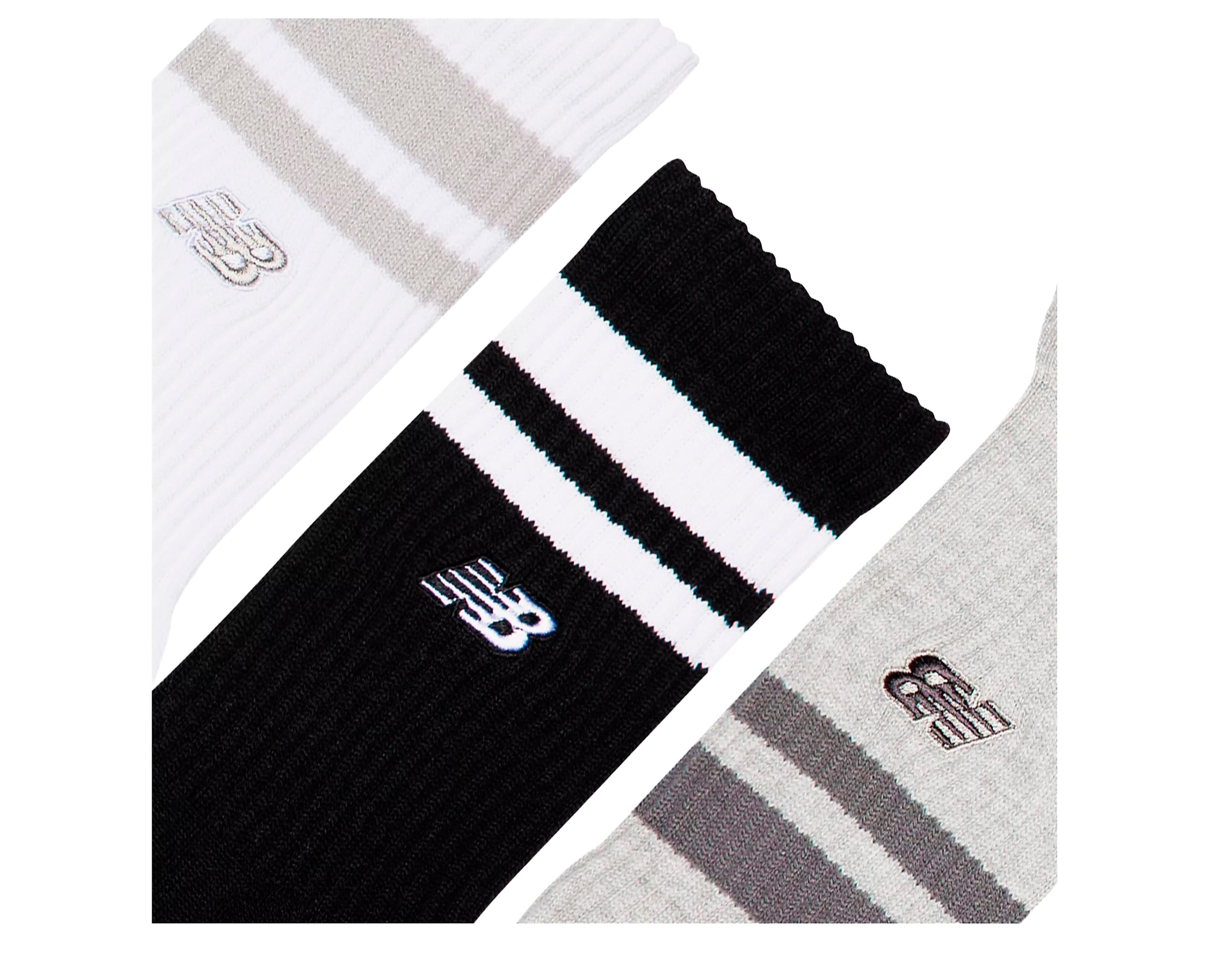 New Balance Active Premium Stripe Crew Socks Pack 3 BR/PR/CZ - LAS35210-AS-368
