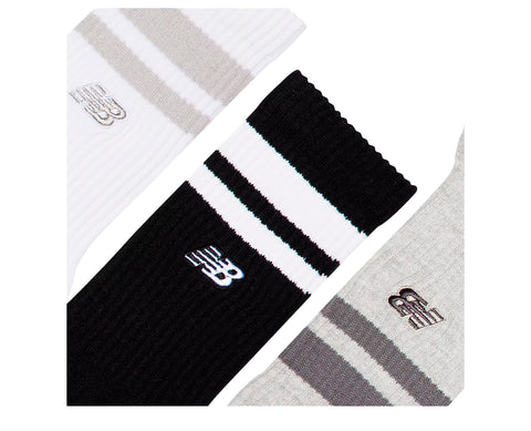 New Balance Active Premium Stripe Crew Socks Pack 3 BR/PR/CZ - LAS35210-AS-368