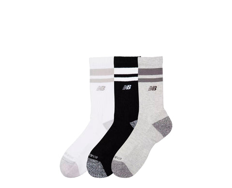 New Balance Active Premium Stripe Crew Socks Pack 3 BR/PR/CZ - LAS35210-AS-368