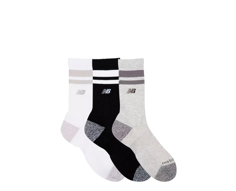 New Balance Active Premium Stripe Crew Socks Pack 3 BR/PR/CZ - LAS35210-AS-368