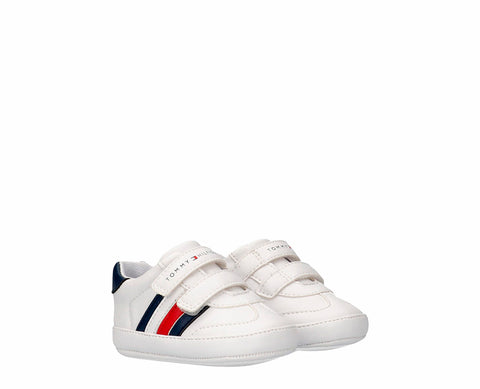 Tommy Hilfiger Stripe Low Cut Velcro Crib BR/MAR - T0B9-33831-1433X336-115