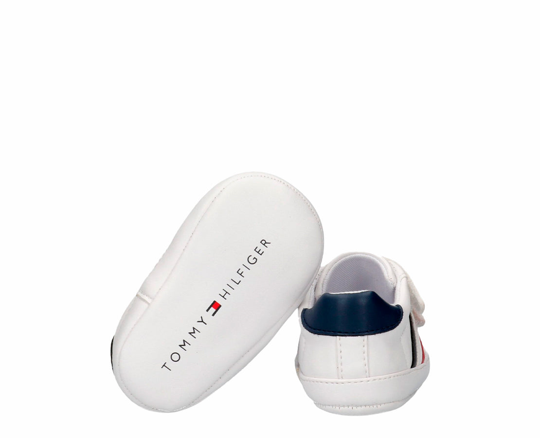 Tommy Hilfiger Stripe Low Cut Velcro Crib BR/MAR - T0B9-33831-1433X336-115