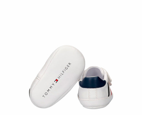 Tommy Hilfiger Stripe Low Cut Velcro Crib BR/MAR - T0B9-33831-1433X336-115