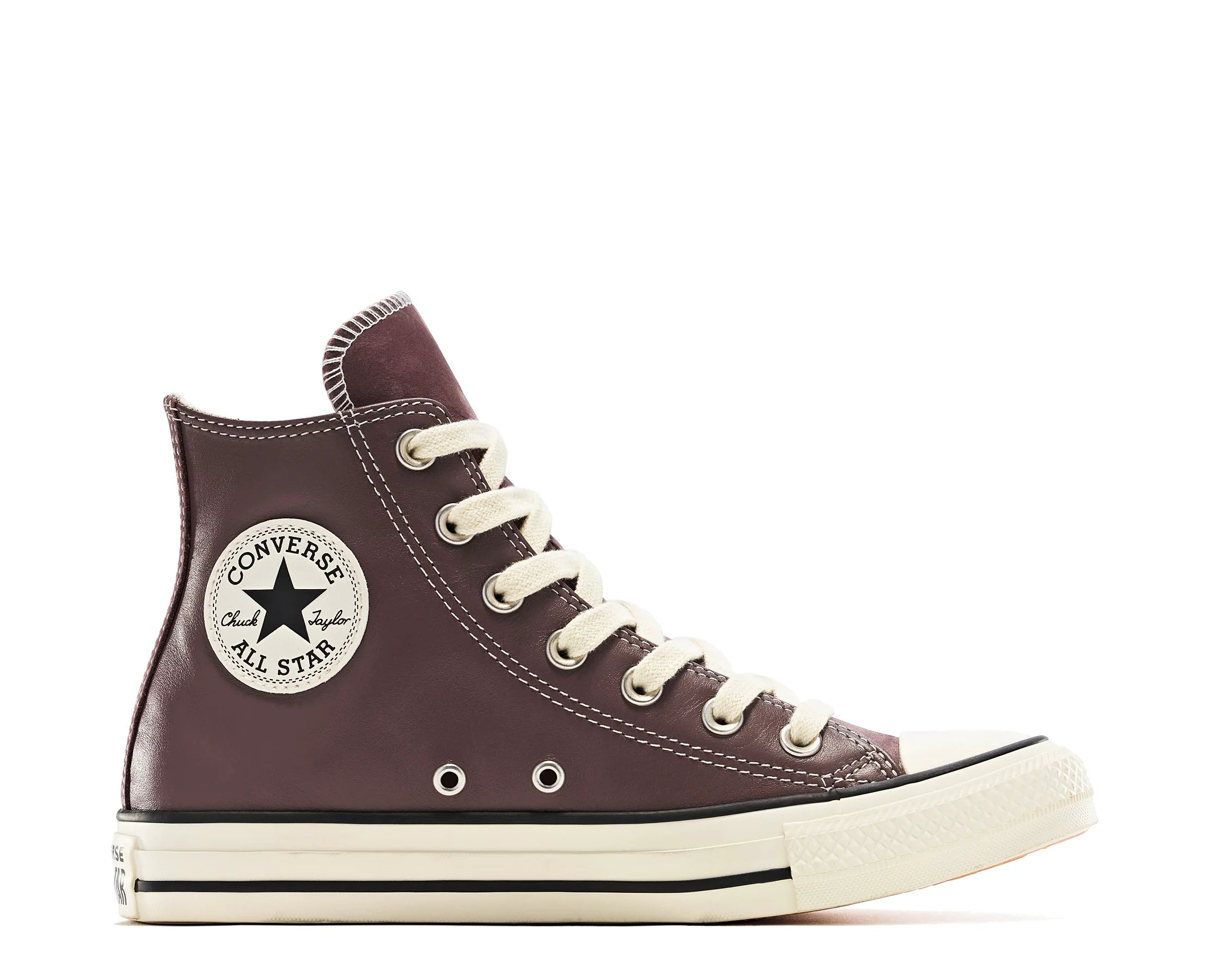 Sapatilhas Converse Chuck Taylor Elevated Leather Hi Castanho — perfil exterior | A24896C