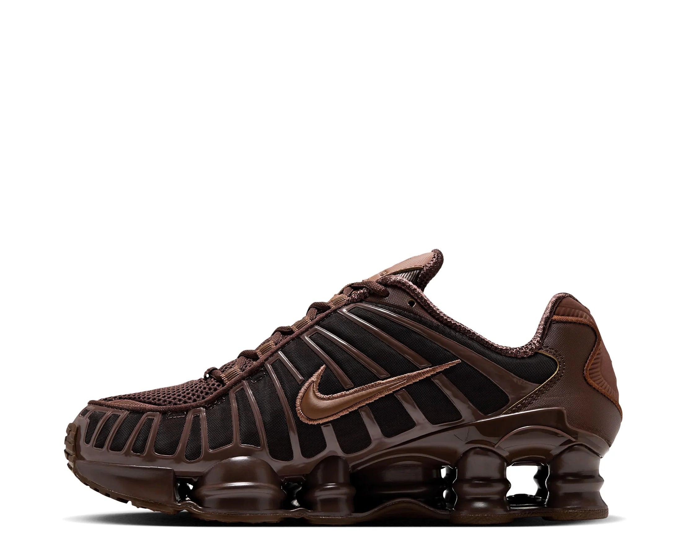 Sapatilhas Nike Shox TL Castanho — perfil interior | AR3566-205