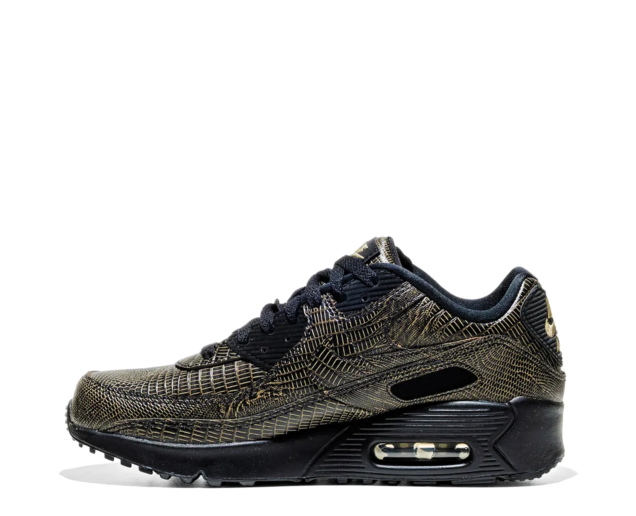 Sapatilhas Nike Air Max 90 Tech Black Gold Reptile — perfil exterior | IR1809-001