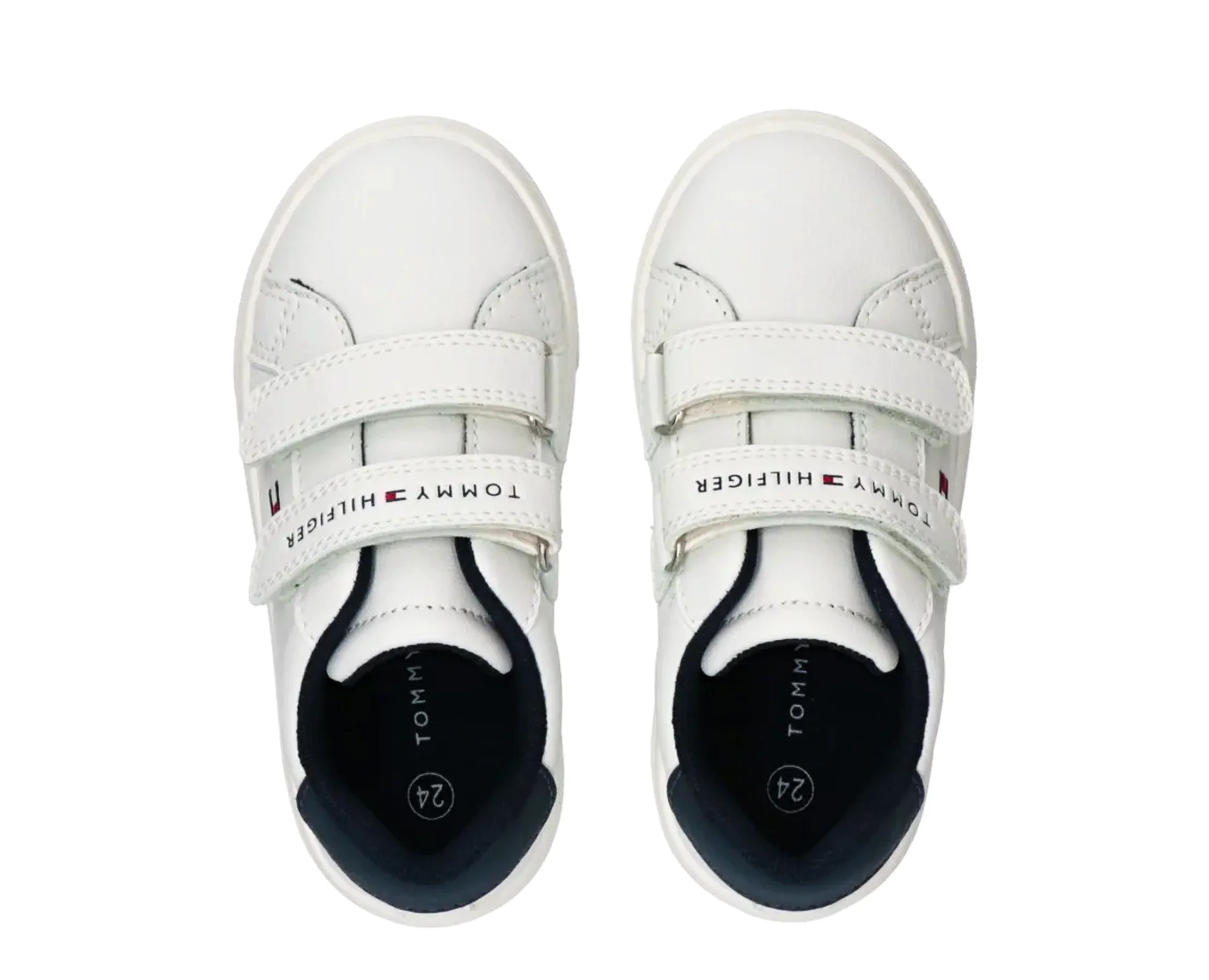 Sapatilhas Tommy Hilfiger Low Cut Velcro Branco — vista de topo | T1X9-35216-1355X336