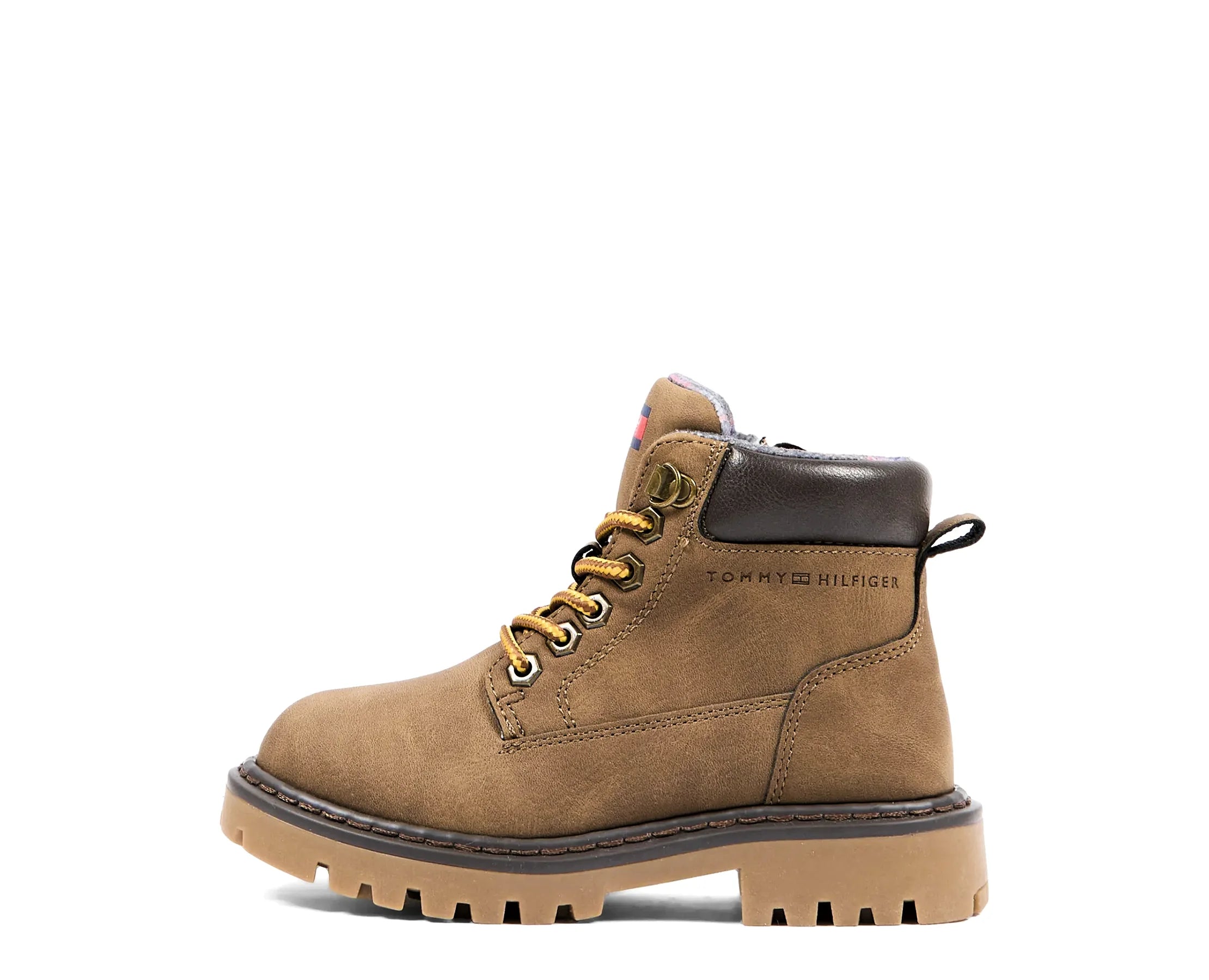 Sapatilhas Tommy Hilfiger Lace-Up Bootie Castanho — perfil interior | T3X5-35280-0296A694