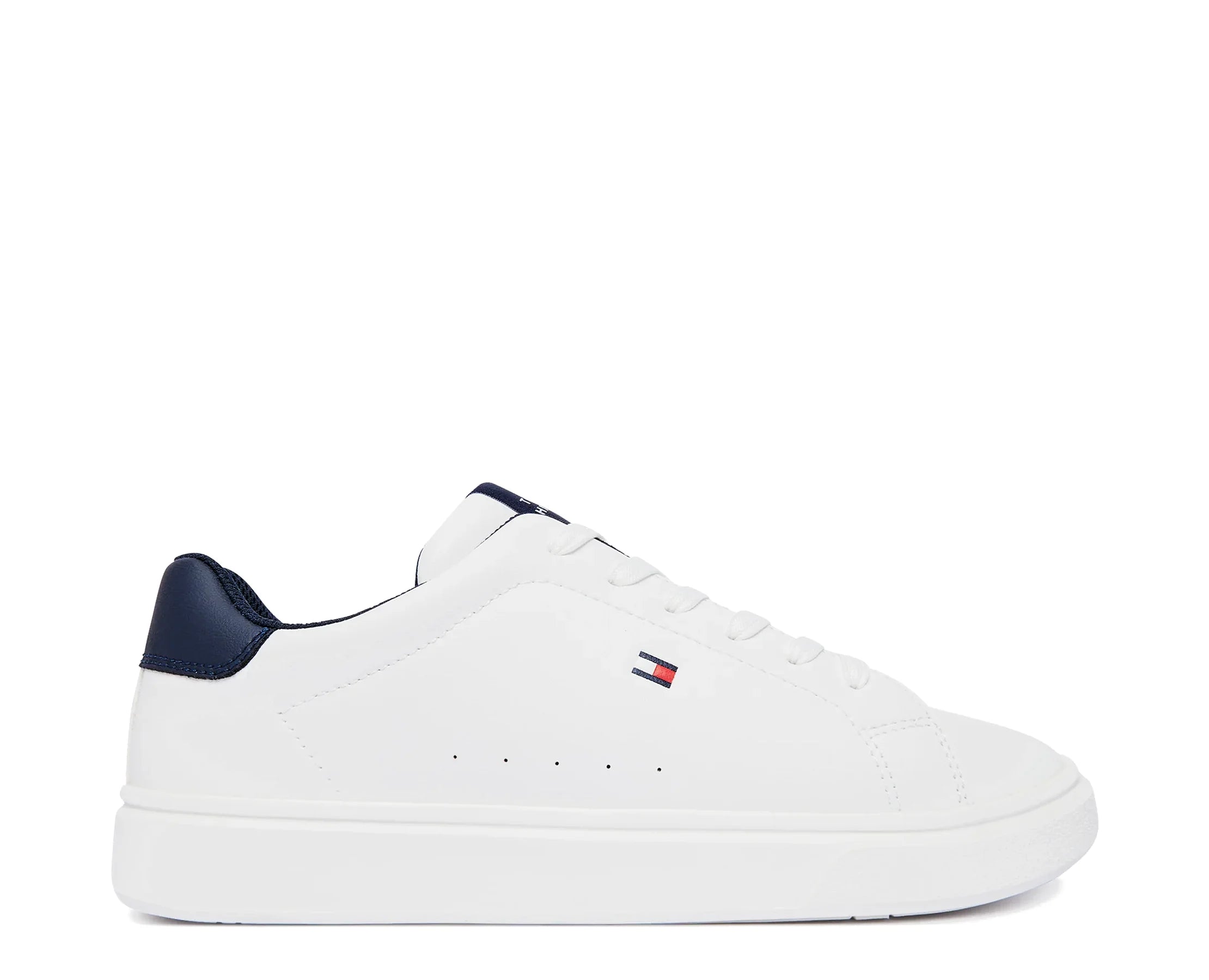 Sapatilhas Tommy Low Cut Lace-Up Branco — perfil exterior | T3X9-35233-1355X336