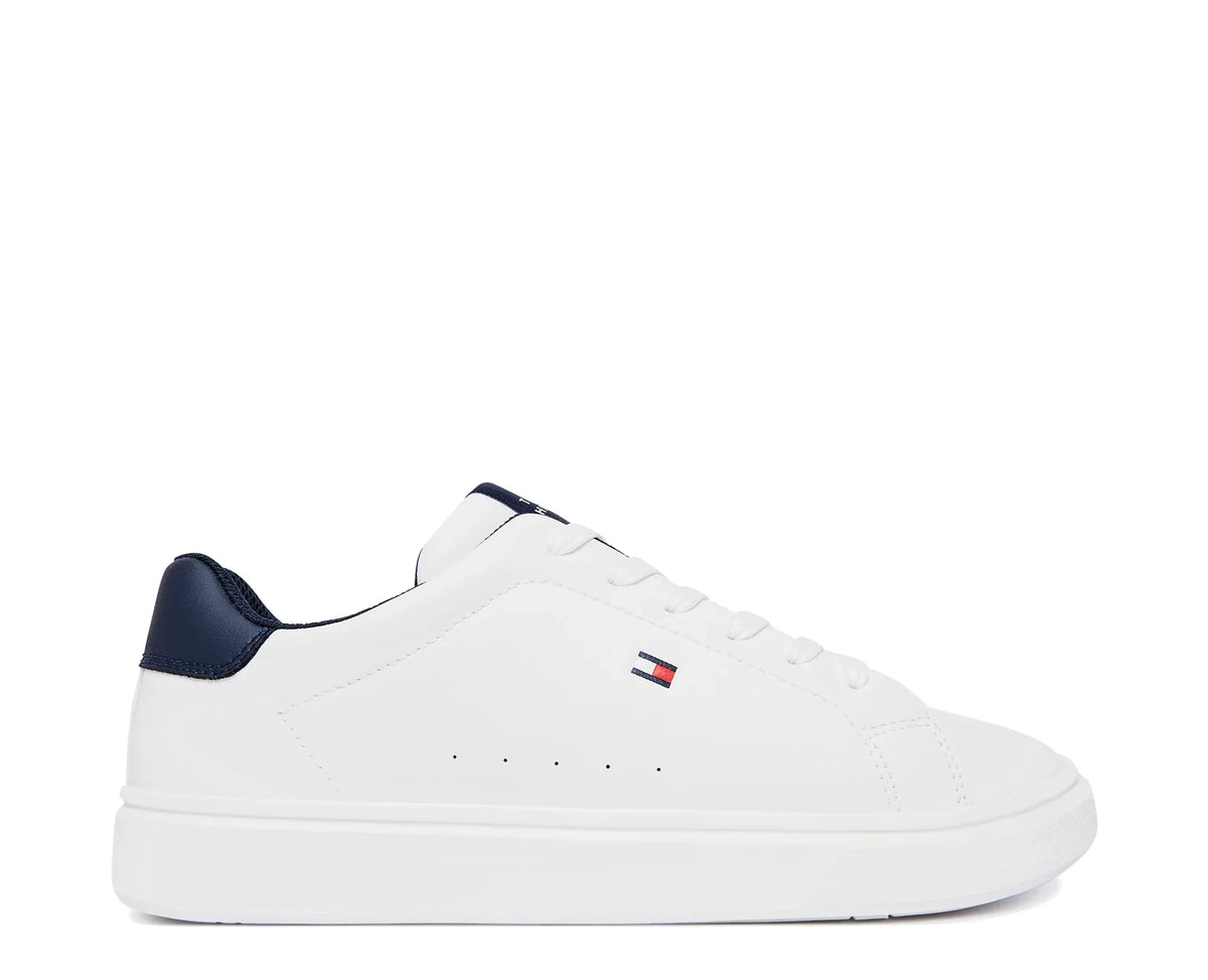 Sapatilhas Tommy Low Cut Lace-Up Branco — perfil exterior | T3X9-35233-1355X336