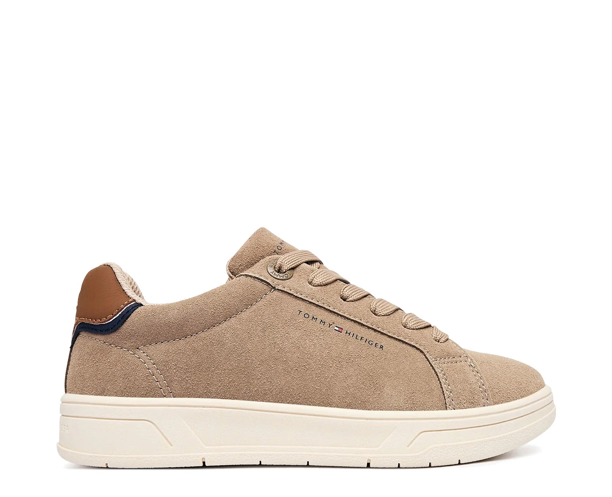 Sapatilhas Tommy Hilfiger Low Cut Lace-Up Bege — perfil exterior | T3X9-35244-0318J046