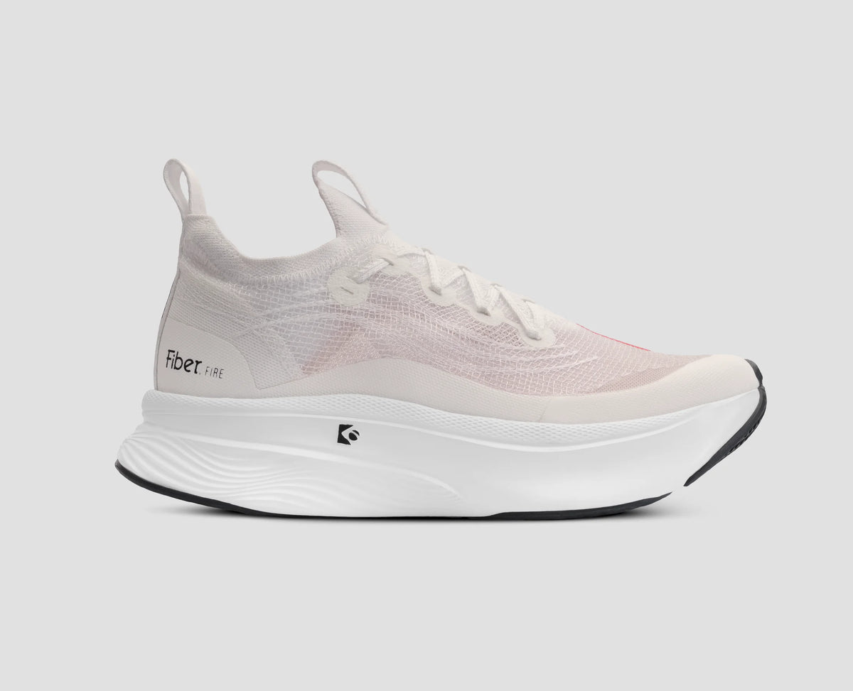 Sapatilhas Fiber Running Fire Branco — perfil exterior | TFBRF-WHITE-V2