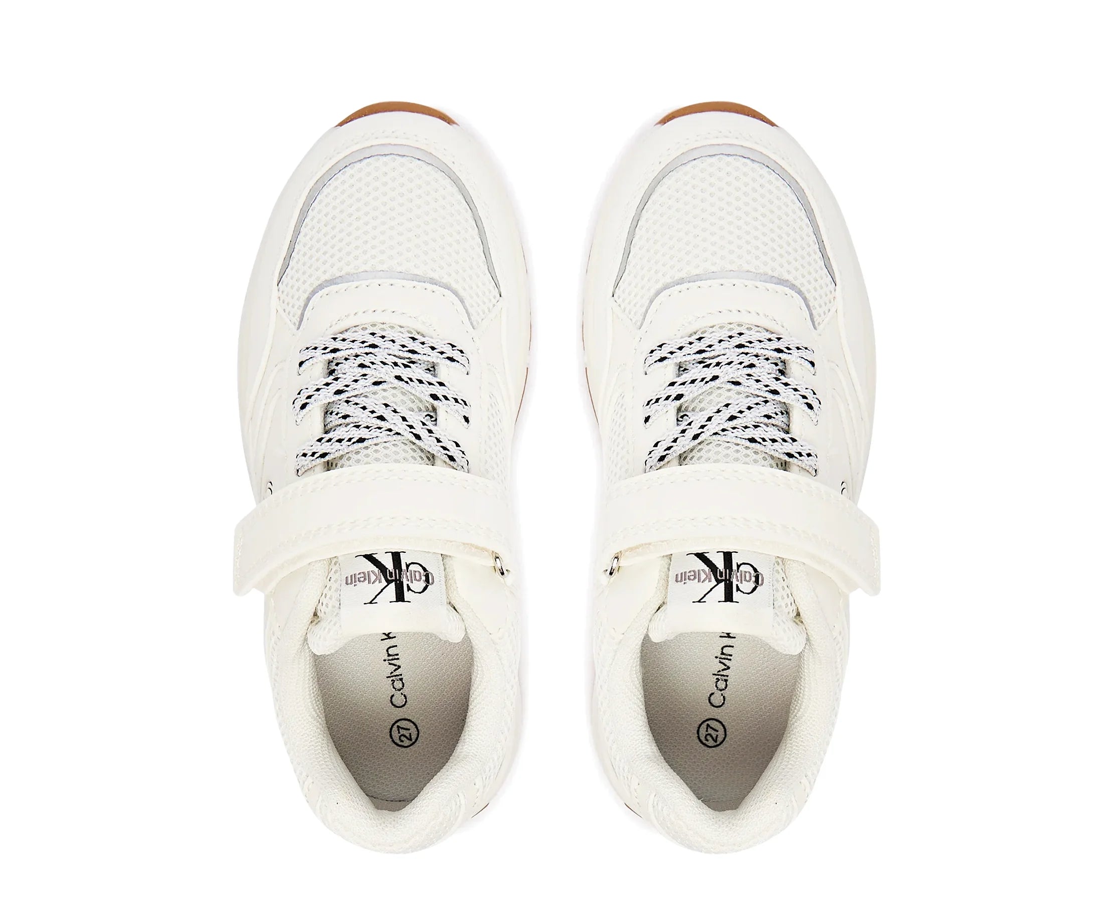 Sapatilhas Calvin Klein Low Cut Velcro Sneaker Bege — vista 5 | V1X9-83483-1695530-