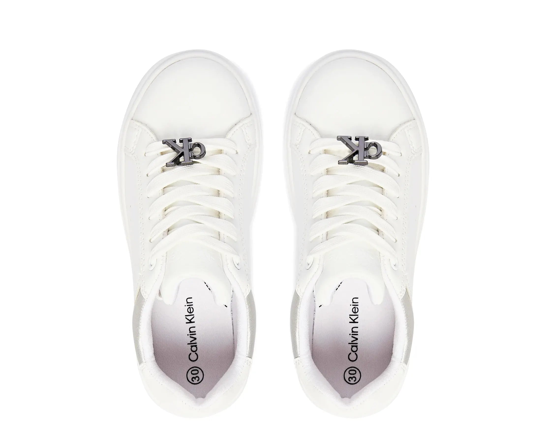 Sapatilhas Calvin Klein Low Cut Lace-Up Sneaker Branco — vista de topo | V3A9-83390-1355X025