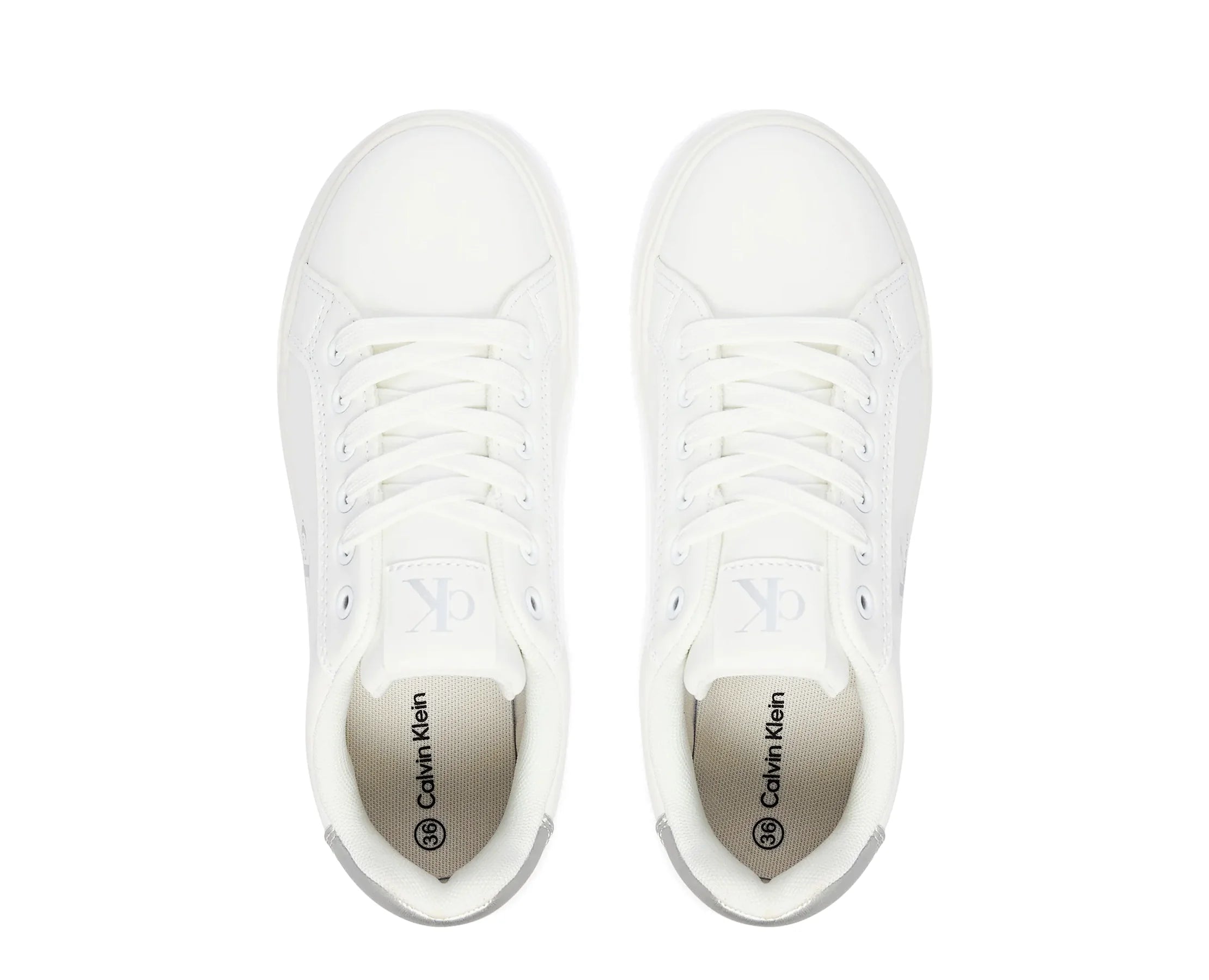 Sapatilhas Calvin Klein Low Cut Lace-Up Branco — vista 7 | V3A9-83390-1355X025