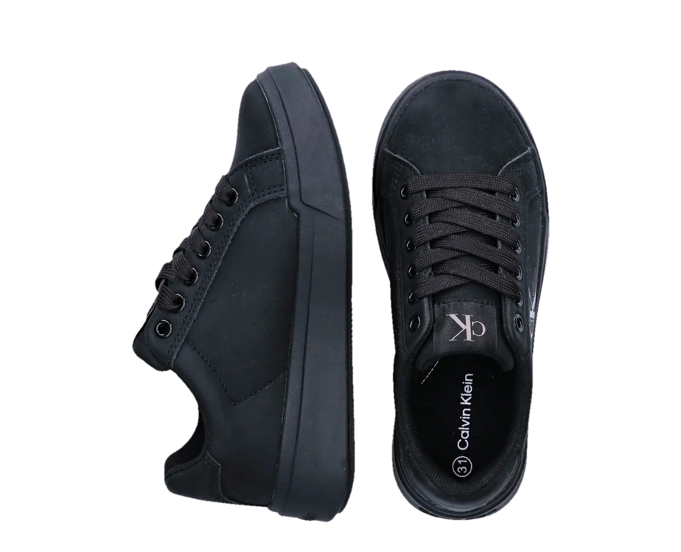 Sapatilhas Calvin Klein Low Cut Lace-Up Sneaker Preto — vista 5 | V3X9-83471-1355999-