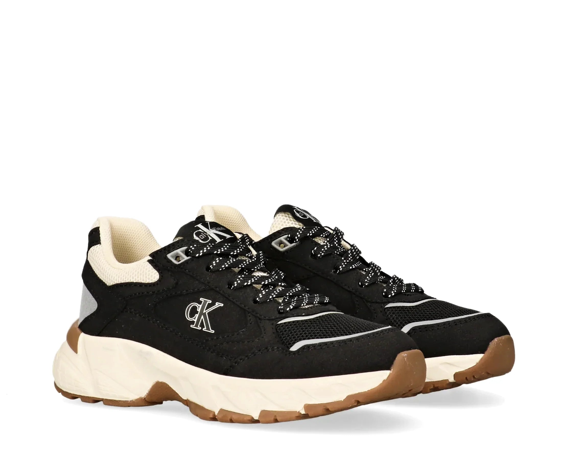 Sapatilhas Calvin Klein Low Cut Lace-Up Preto — vista 2 | V3X9-83485-1960999-