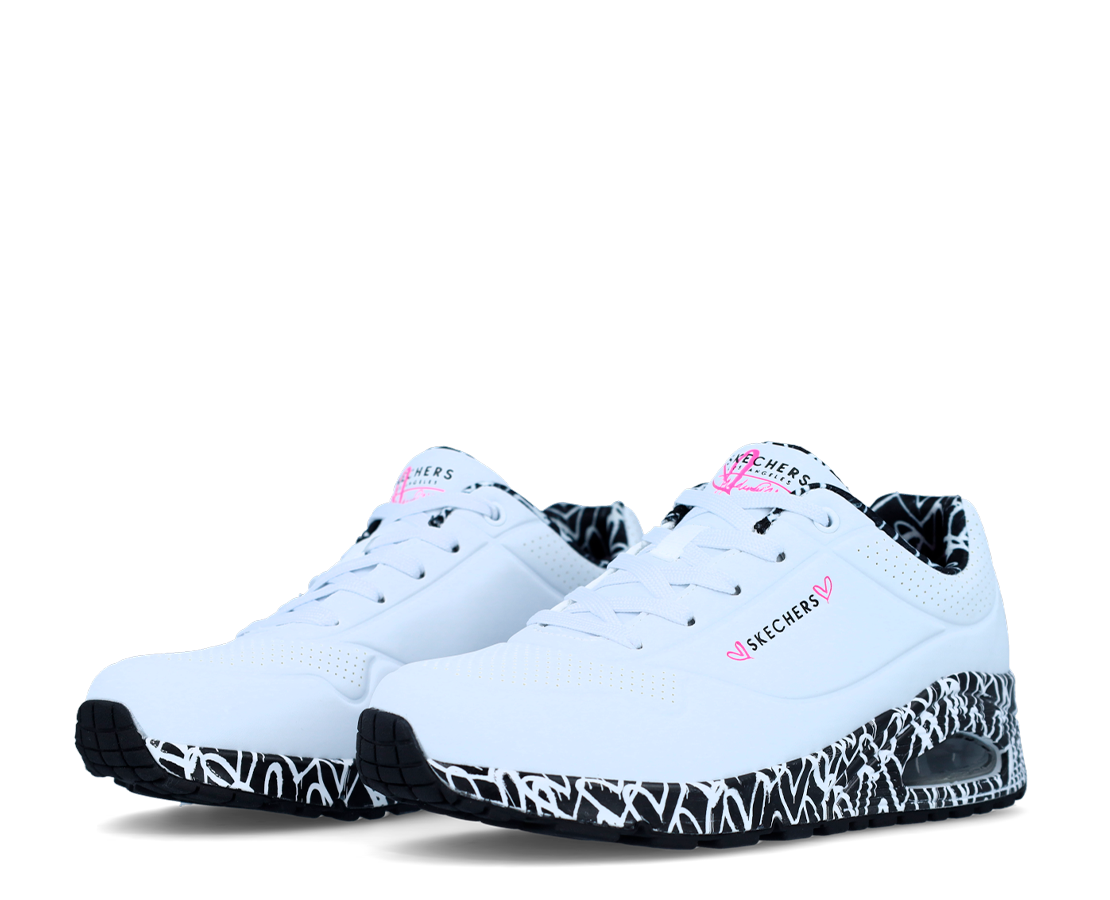 Skechers Uno Loving BR/PR - 155506-WBK-117