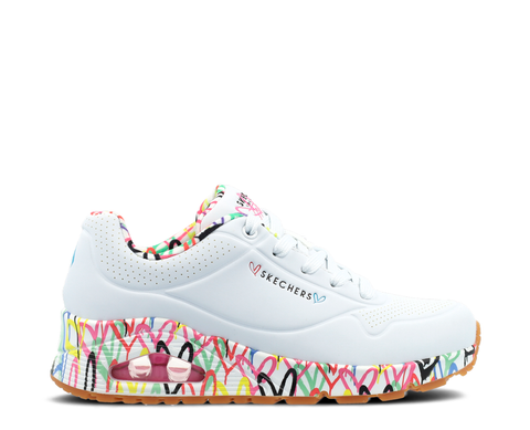 Skechers Uno Loving BR/MULTICOLOR - 155506-WHT-987