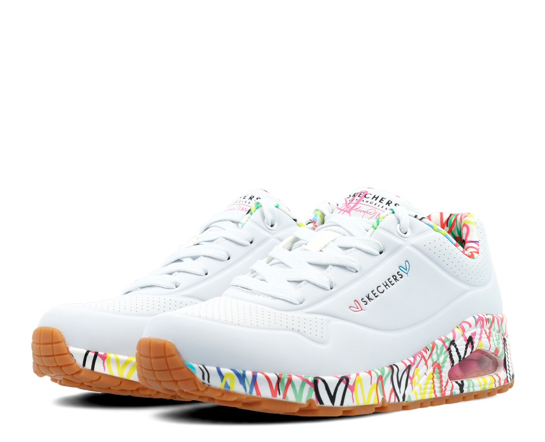 Skechers Uno Loving BR/MULTICOLOR - 155506-WHT-987
