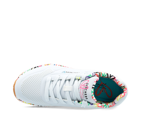 Skechers Uno Loving BR/MULTICOLOR - 155506-WHT-987