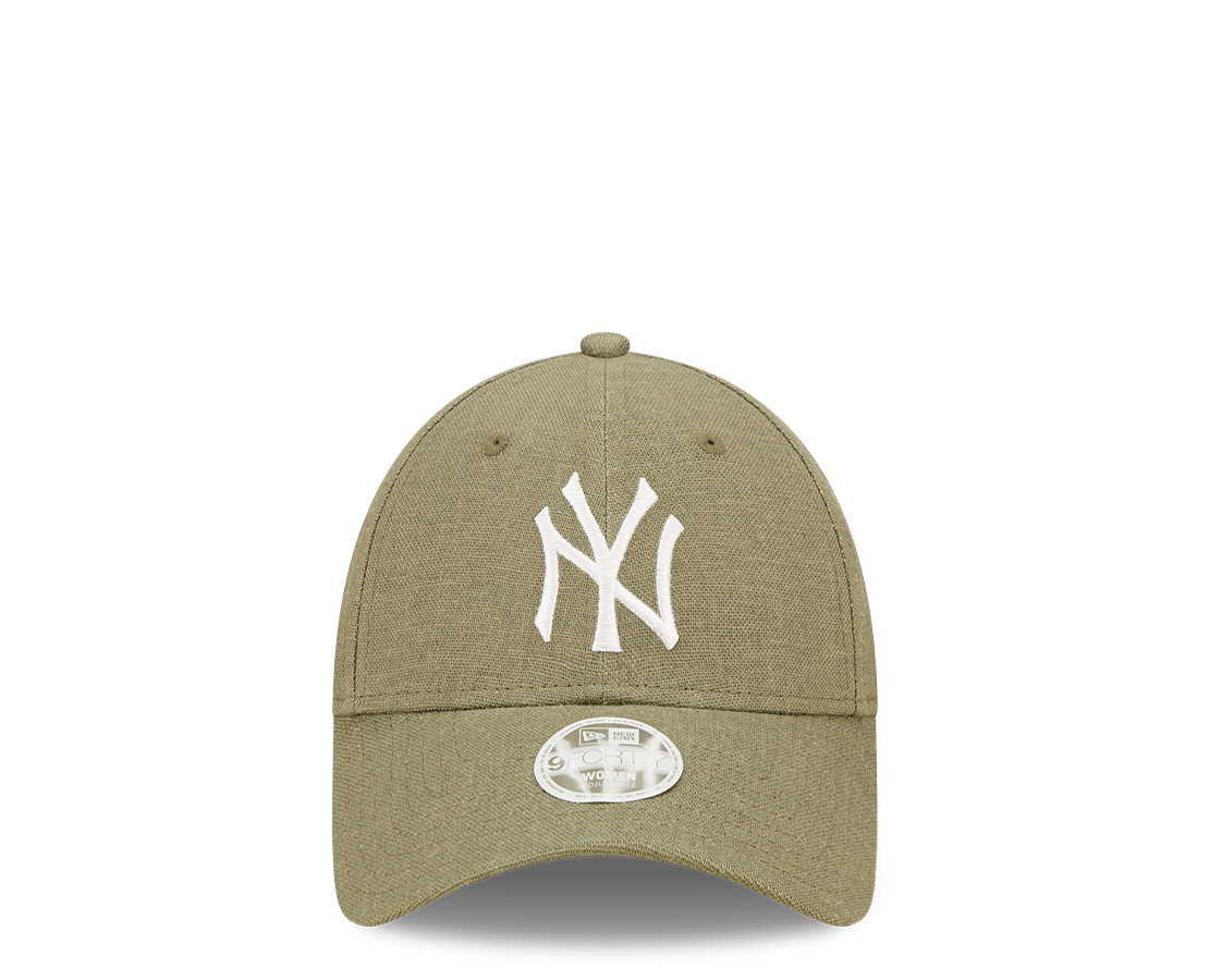 New Era  NY Yankees Womens Linen Green 9FORTY Adjustable Cap VD - 60357998E-306