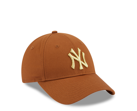 New Era NY Yankees Metallic Logo Womens Brown 9FORTY Adjustable CAST/DOU - 60364295E-142