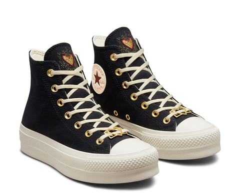 Converse Chuck Taylor All Star Lift Platform High Hearts Black PR/BJ - A05138C-248